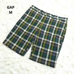 GAP ギャップ チェック柄 ショートパンツ 半ズボン 綿100% 緑 M