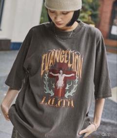 エヴァンゲリオン Tシャツヴィンテージ加工 グラフィック刺繍 オーバーサイズ半袖