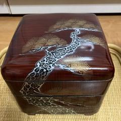 骨董三段重洗朱色DX形6、5 松竹梅正月希少価値老松蒔絵箱入り