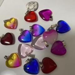 限定セール！現品限り！カラフルハート　チャーム15個　DIY 韓国　原宿のサムネイル