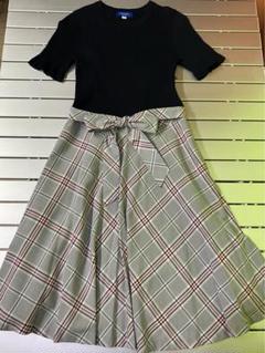 ちー　バーバリーブルーレーベルクレストブリッジニットワンピースノバチェック ブルーレーベルクレストブリッジ♡ニットワンピース チェック