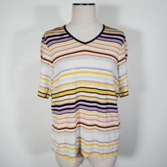 LAPINE ROUGE レディース 半袖Tシャツ 白 ボーダー カジュアルXL