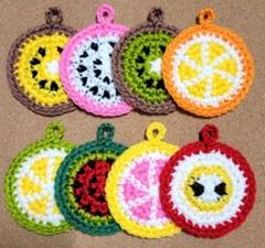 ☆フルーツ☆　アクリルたわし　エコたわし　アクリルエコたわし　ハンドメイド