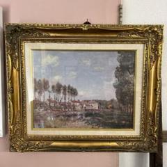 新品即決 アルフレッド メルカリ - 額装 複製画 ロワン河畔 シスレー 絵画