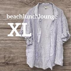 1点物❣️beachlunchlounge 【XL】半袖シャツ 紫のストライプ