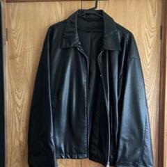 90s Dockers 襟レザー ドリズラージャケット ブルゾン ブラック　XL 大勧め 襟レザー Dockers 90s ドリズラージャケット XL ブラック
