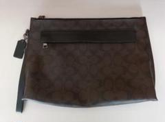 Coach ブラウン ロゴパターン クラッチバッグ
