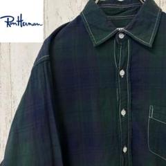 【激レア】Ron Herman ロンハーマン　ボタンダウンシャツ　チェック　緑
