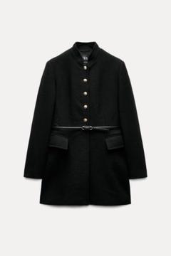 極美品 ZARA ザラ ファーピーコート ウール メタルボタン ブラック L相当 ZARA】オーバーサイズ ソフトコート ブラック | 3046/299 (ZARA