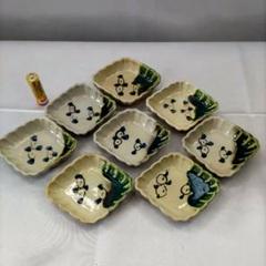 古織部　織部焼　角皿　菓子皿　蔵出し　織部釉　４客 古織部 織部焼 角皿 菓子皿 蔵出し 織部釉 4客