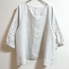 美品✨アビトーキョー レース切替ブラウス　フェミニン　花柄　チュニック M