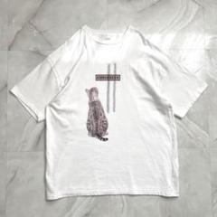 A16264 美品 シークエル 24ss キャットプリントTシャツ　白 XXL