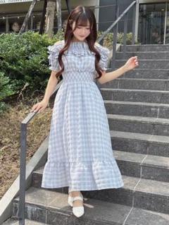 evelyn エブリン ラメフリルロングOP アイスグレイ F - メルカリ