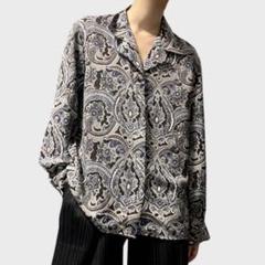 90sヴィンテージ ペイズリー柄シャツ 半袖 グアテマラ製 中米古着 開襟 総柄