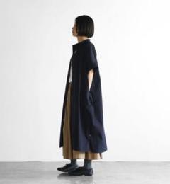 美品HUIS/遠州織物　オーガニックコットンショートスリーブロングシャツ