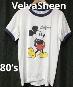80〜90s mickeyリンガーTシャツVelvaSheen ベルバシーン M