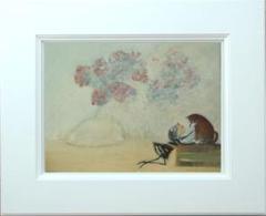 絵画　額付(白）油絵　uF6-071619　可愛い子犬と女の子 絵画 額付(白）油絵 uF6-071619 可愛い子犬と女の子 - メルカリ