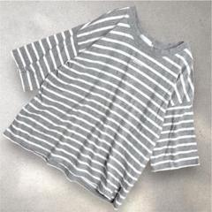 1944 ラシーク ボーダーTシャツ 五分袖 シンプル 綿100%グレー M