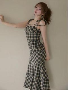 ワンピース andMary Becky check mini dress ANDMARY】Becky check mini dress