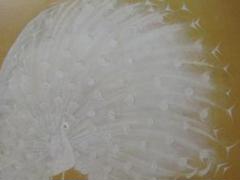 小畠鼎子、【白孔雀】、希少な額装用画集より、新品額装付、状態良好 小畠鼎子、【白孔雀】、希少な額装用画集より、新品額装付、状態