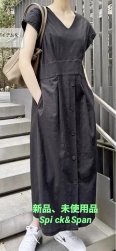 最終価格　スピックアンドスパン　リネンレーヨンストレートワンピース　38 Spick & Span リネンレーヨンストレートワンピース 38