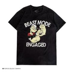 アニメ ポパイ 半袖 Tシャツ ブラック Lサイズ ヴィンテージ アニメ