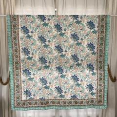 インド綿　ハンドブロックプリント　マルチカバー　大判　145cm x 215cm