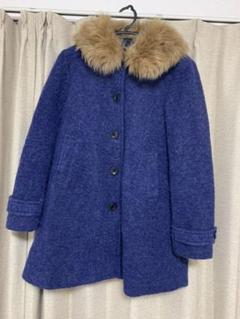 【美品】ページボーイ PAGEBOY ファー付きコート ブルー M