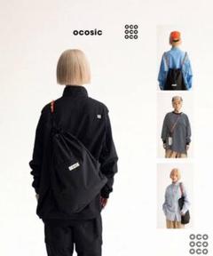 ocosic 編み紐4wayナップサック ブラック オレンジ メンズ
