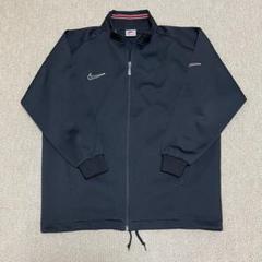 90s NIKE ナイキ　ビンテージトラックジャケット　スウォッシュ刺繍ロゴ　黒