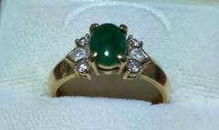 ミン 天然翡翠とダイヤのリング金10～11号Jewellery City ミン様専用 天然翡翠とダイヤのリング金10～11号Jewellery City