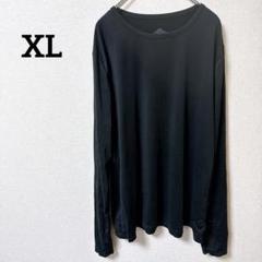 【XL】ブラック 黒 長袖 カットソー TYGLS シンプル ロンT 古着