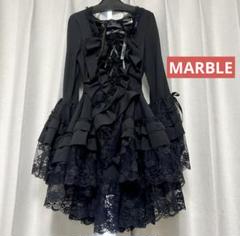 ※7/15削除 未使用 MARBLE 編み上げ総フリルドレスワンピース ゴスロリ 編み上げ総フリルドレスワンピース | MARBLE | ロリータ