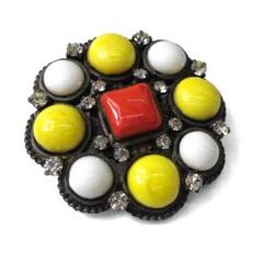 ビンテージCHANEL グリポアブローチパールとクリスタル