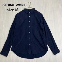 GLOBAL WORK グローバルワーク フランネル ストライプ 長袖 シャツ