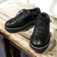美品✨CAMPER カンペール Tyra レザー 厚底 プレーントゥ 37 カンペール CAMPER TWINS / レザースニーカー （ブラック