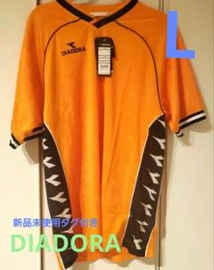 ASローマ DIADORA シャツ 半袖 ホワイト/オレンジ リネン素材/清涼感/吸水速乾】リネンハニカム 半袖 ポロシャツ