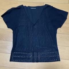 VIVIENNE TAM 黒 フリルネック 半袖ニット S VIVIENNE TAM 黒 フリルネック 半袖ニット S（楽天市場】フリル
