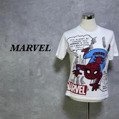マーベル Tシャツ スパイダーマン ロゴプリント ホワイト M 4131