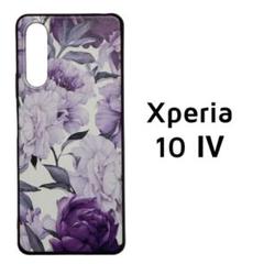 Xperia 10 Ⅳ 白 紫 花柄 カバー