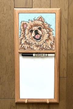 ヨークシャーテリア　絵タイル付き木製メモボード　アメリカン ヨークシャーテリア絵タイル付き木製メモボードアメリカン