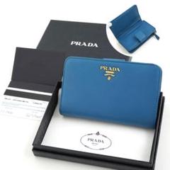 ✨未使用展示品・箱保証書付き✨　PRADA ミニ財布　サフィアーノレザー　L字