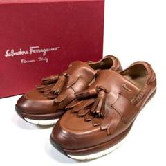 【美品】フェラガモ スニーカー　タッセル　レザー　ゴールドロゴ　23cm