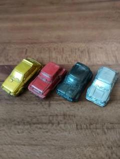 スーパーカー消しゴム 小型外車4種セット（金・赤・黒・銀