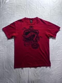 old stussy シャネルロゴ グラフィック Tシャツ レッド