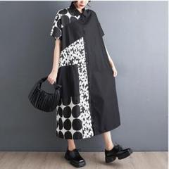 大きいサイズ レディース ワンピース　シャツ　ロング　春夏 秋 新品 半袖