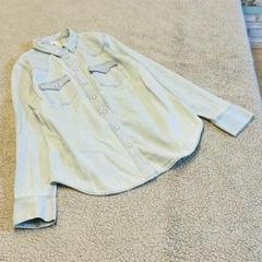 スリランカ製♣︎リーバイス♣︎レディースデニムシャツ【M】淡青コットン　100 長袖