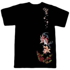 和柄　刺繍Tシャツ　金魚　桜　ROCK ユニセックス　90's ヴィンテージ