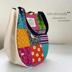 バルーンバッグ♡Patchworkprint＆生成り