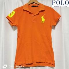 【古着】レディース POLO ラルフローレン ポロシャツ ビッグポニーオレンジS